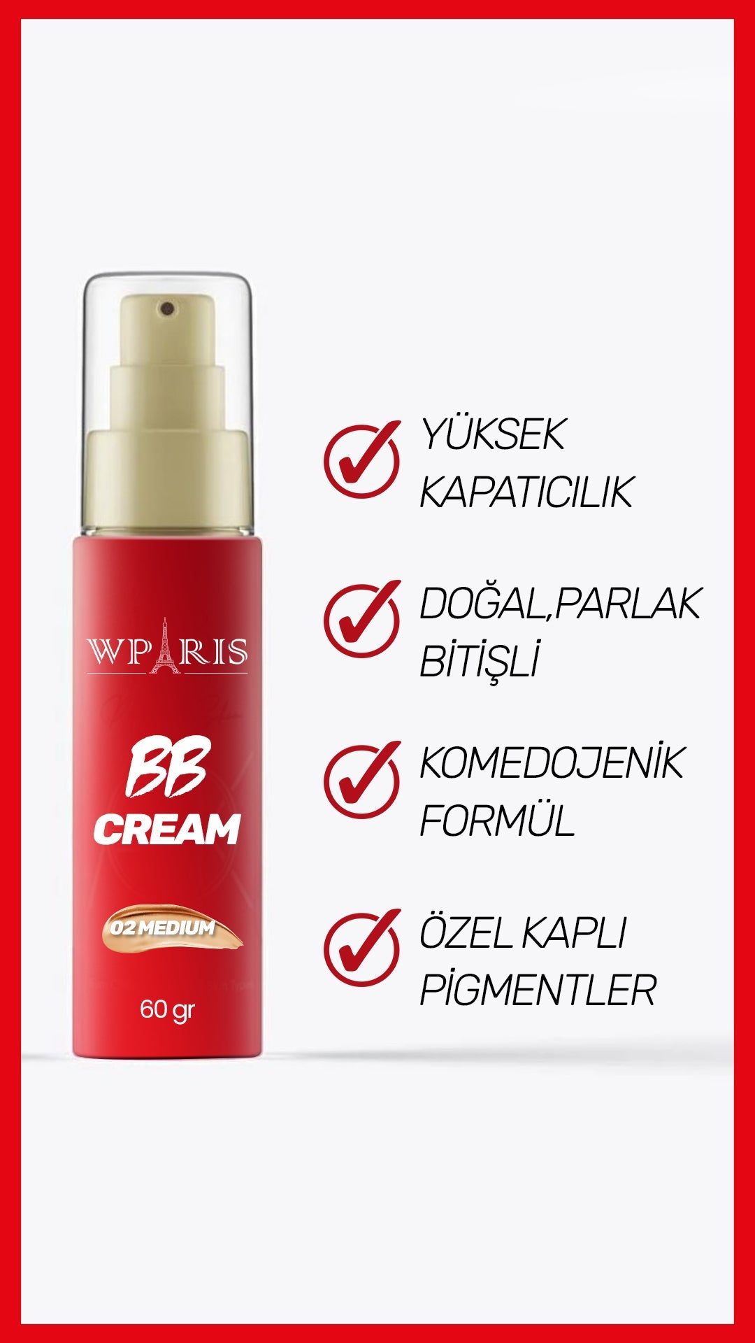 WParis BB Cream Nemlendirici Etkili Doğal Kapatıcı 60gr